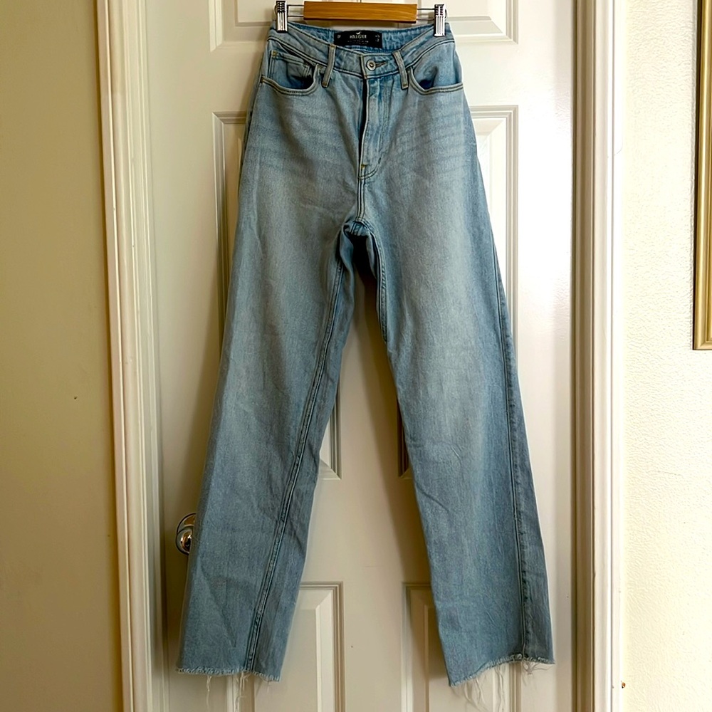 Hollister Straight Leg Jeans with Raw Hem
